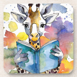 Porta-copo Sober Giraffe Lendo Grande Recuperação de Livro