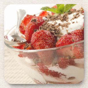 Porta-copo Sobremesa da morango com Yogurt fresco