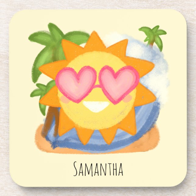 Porta-copo Sol de Férias de Relaxamento de Verão (Frente)