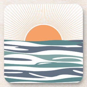 Porta-copo Sol nascido pelo mar