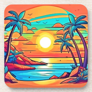 Porta-copo Sol tropical: Costa vívida