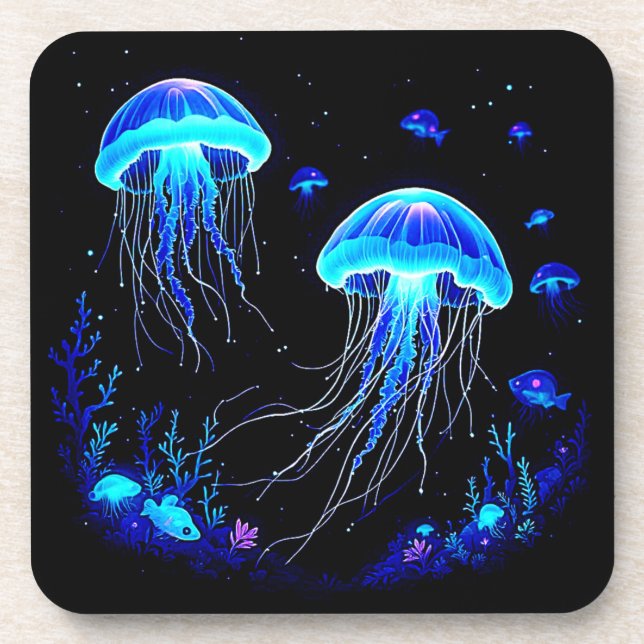 Porta-copo Sonho de medusa bioluminescente (Frente)