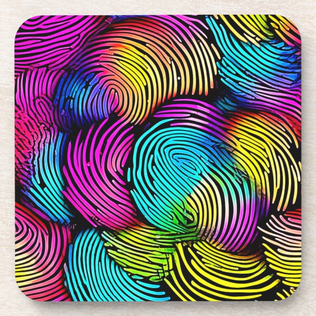 Porta-copo Sonhos de Impressão Digital Arco-Íris (Frente)