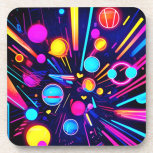 Porta-copo Sonhos de Neon - Formas e Cores Psicodélicas