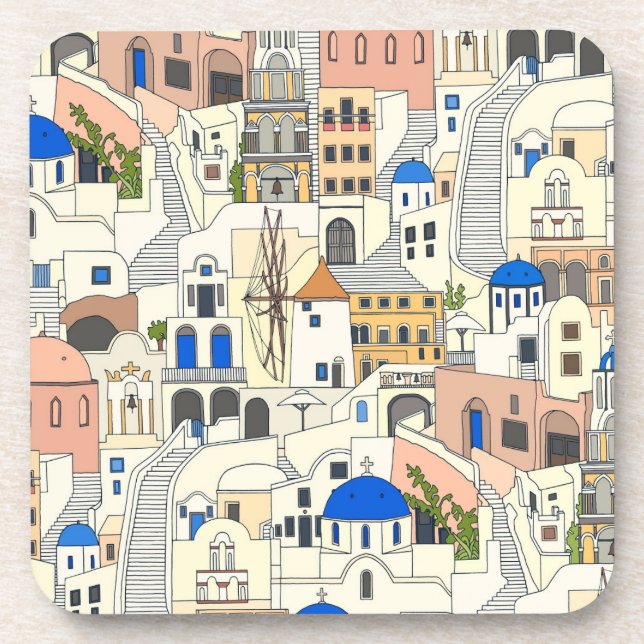 Porta-copo Sonhos de Santorini (Frente)
