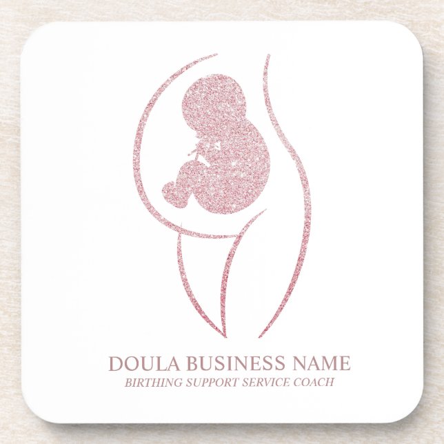 Porta-copo sophisticated Rose Gold Doula & Birth Coach (Frente)