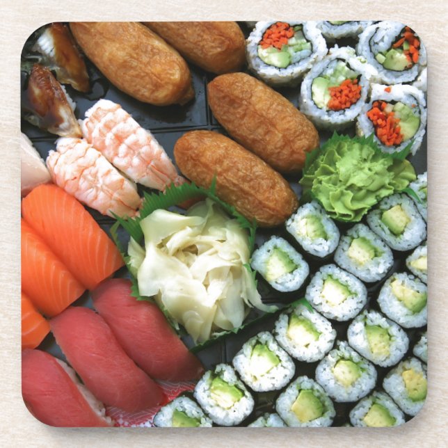 Porta-copo Sortimento de favoritos de sushi japonês (Frente)