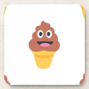 Porta-copo sorvete cone poo emoji