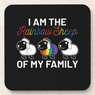 Porta-copo Sou ovelha arco-íris da minha família   Presente