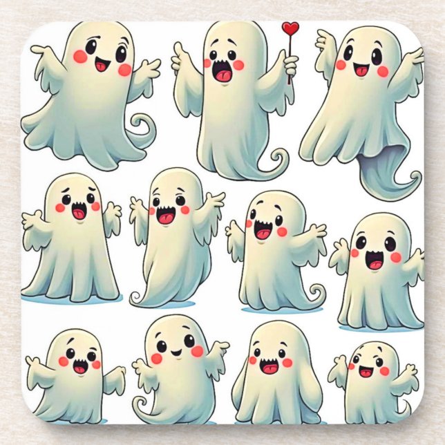 Porta-copo Spooky Cute Ghosts: Hauntingly Fun! (Frente)