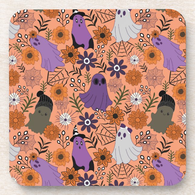 Porta-copo Spooky floral (Frente)