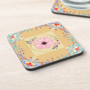 Porta-copo Spring Floral Illustration, Orange Graphic Art