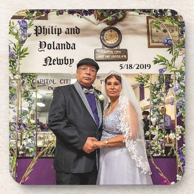 Porta-copo Sr. e Sra. Philip R Newby Beverage Coaster (Frente)