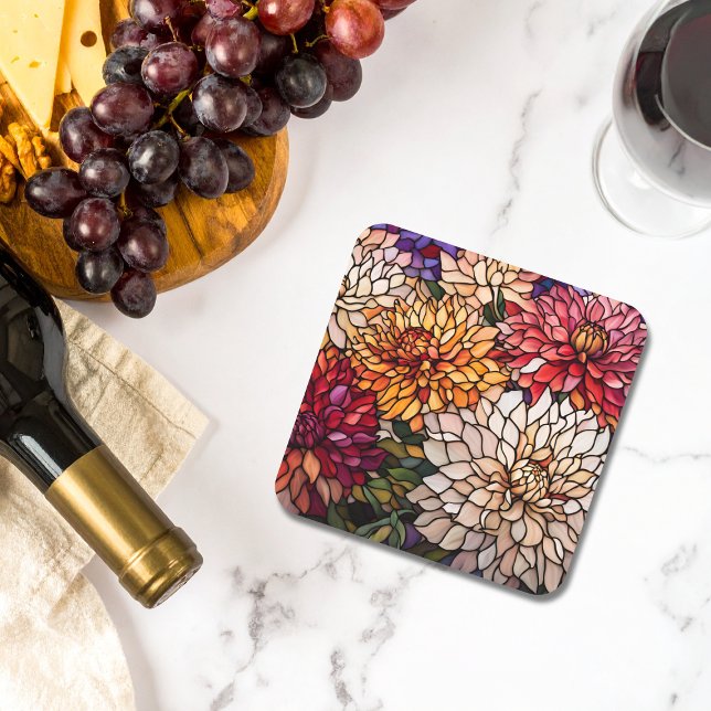 Porta-copo Stained Glass Dahlia Art (Criador carregado)