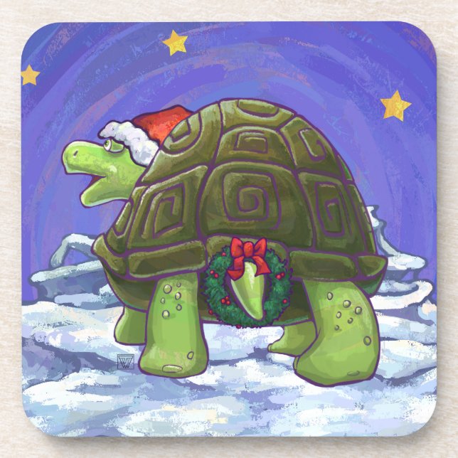 Porta-copo Starry Night Tortoise Natal (Frente)