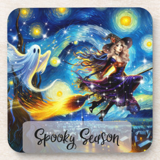 Porta-copo Starry Night Witchy Halloween Design