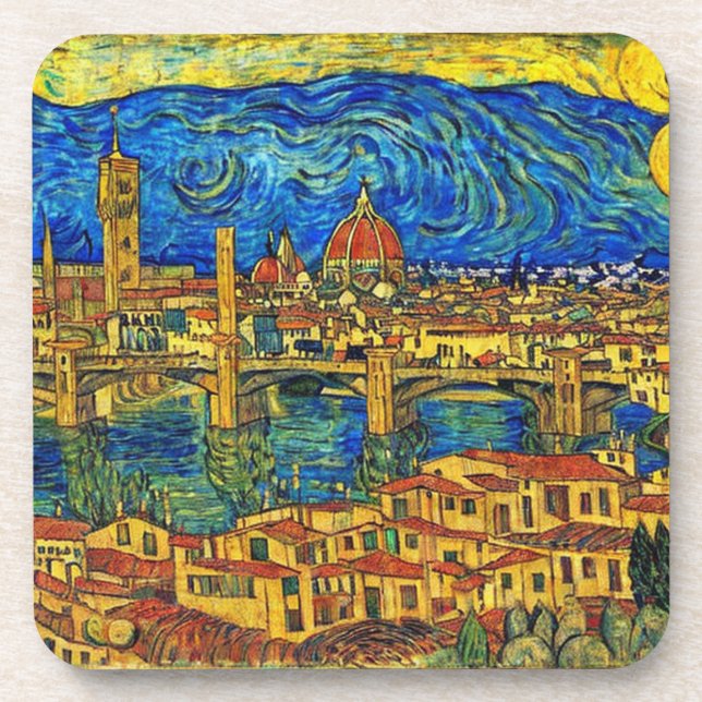 Porta-copo Starry Starry Night Florence Itália (Frente)