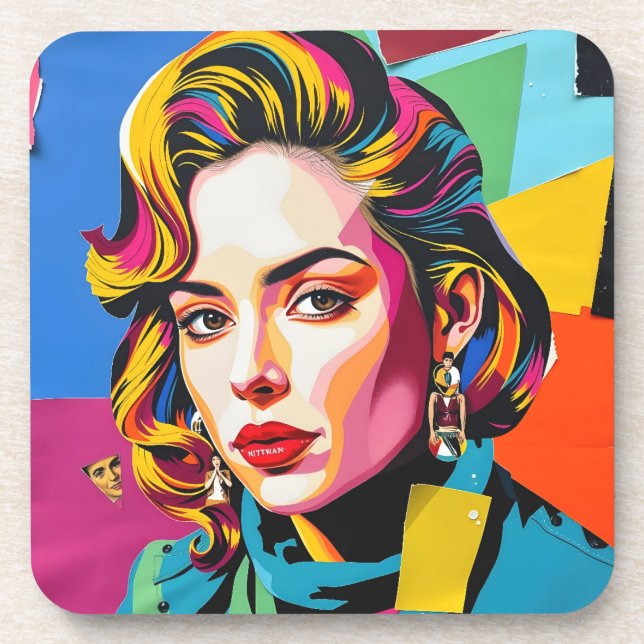 Porta-copo “Strasha” - Colagem Pop Sonho Glamour (Frente)