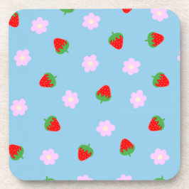 Porta-copo Strawberries & Flowers