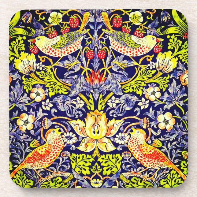 Porta-copo Strawberry Thef Birds William Morris (Frente)