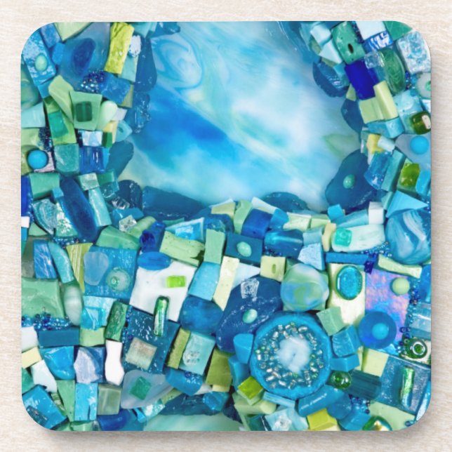 Porta-copo Stream of Life Mixed Media Mosaic (Frente)
