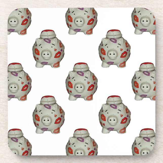 Porta-copo Suíno Lipstick Adorável (Frente)