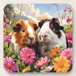 Porta-copo Suínos-guineenses entre flores silvestres