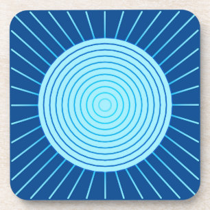 Porta-copo Sunburst Geométrico Moderno - Azul Cobalto e Aqua