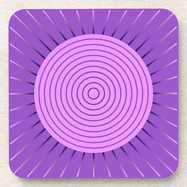 Porta-copo Sunburst Geométrico Moderno - Roxo Ametista (Frente)