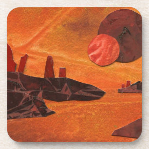 Porta-copo Suns duplos "Mar de Fogo" do SciFi, mundo de lava