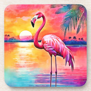 Porta-copo Sunset Flamingo Art Design