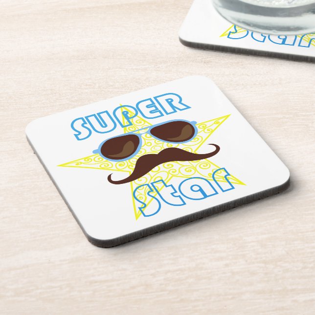 Porta-copo Super Star with sunglasses and mustache (Left Side)