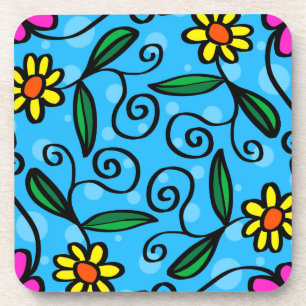Porta-copo Suporte para Bebidas com Estampa Floral Abstrata