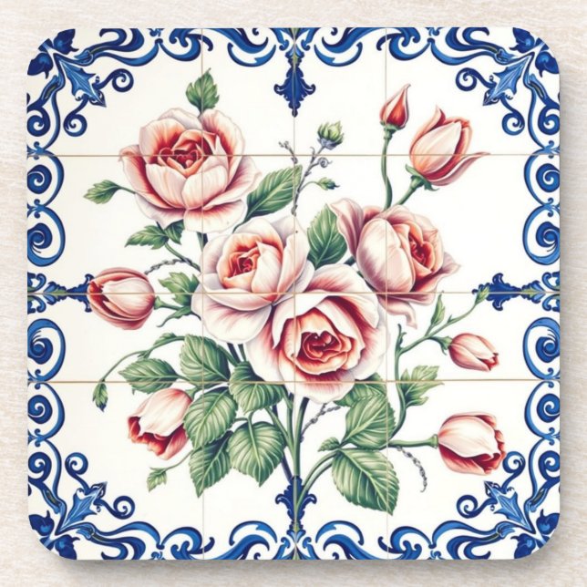 Porta-copo suporte para bouquet de rosa clássico (Frente)