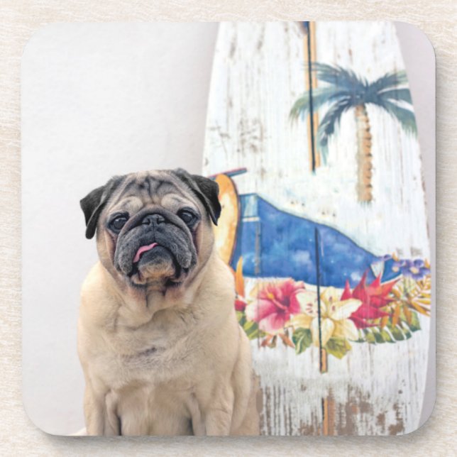 Porta-copo Surf Pug (Frente)