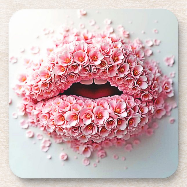 Porta-copo Sweet Bloom Lábios Art (Frente)