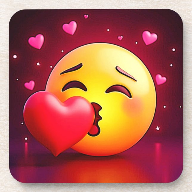 Porta-copo Sweet Kiss Heart Emoji (Frente)