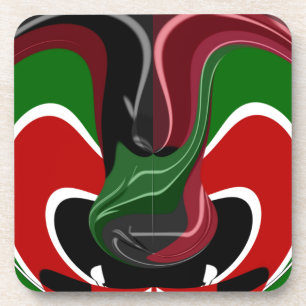 Porta-copo Swirling Kenyan Flag: Uma arte moderna do Motif