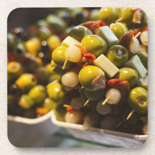 Porta-copo Tapas feitas com azeitonas recheadas