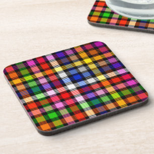 Porta-copo Tartan De Xadrez Flanel Multicolor A Preto