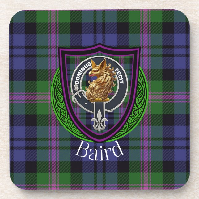 Porta-copo Tartan e Brasão do Clã Escocês Baird (Frente)