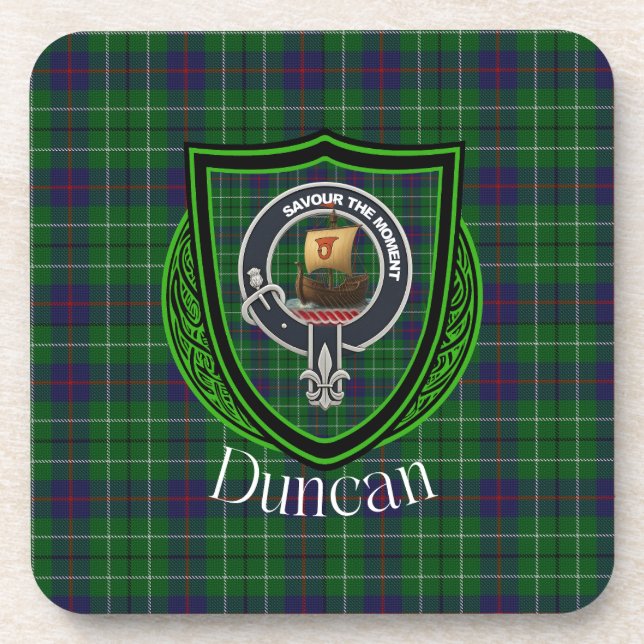 Porta-copo Tartan e Brasão do Clã Escocês Duncan (Frente)