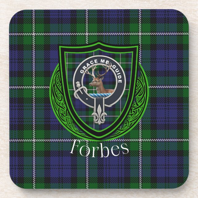 Porta-copo Tartan e Brasão do Clã Escocês Forbes (Frente)