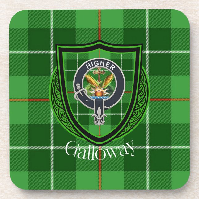 Porta-copo Tartan e Brasão do Clã Escocês Galloway (Frente)