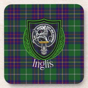 Porta-copo Tartan e Brasão do Clã Escocês Inglis
