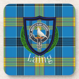 Porta-copo Tartan e Brasão do Clã Escocês Laing