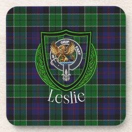 Porta-copo Tartan e Brasão do Clã Escocês Leslie