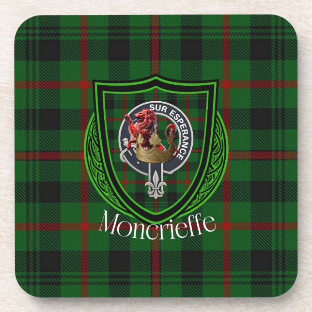 Porta-copo Tartan e Brasão do Clã Escocês Moncrieffe (Frente)