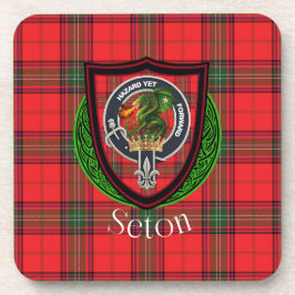 Porta-copo Tartan e Brasão do Clã Escocês Seton
