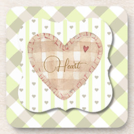 Porta-copo Tartan sombreado por padrões cardíacos bonito e ún